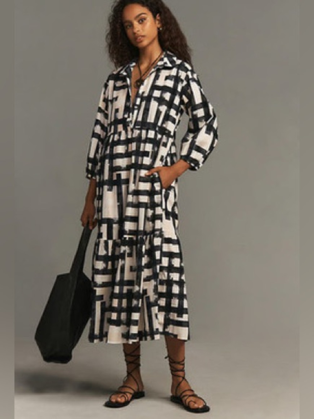 ANTHROPOLOGIE Bettina Tiered Shirt Dress by Maeve